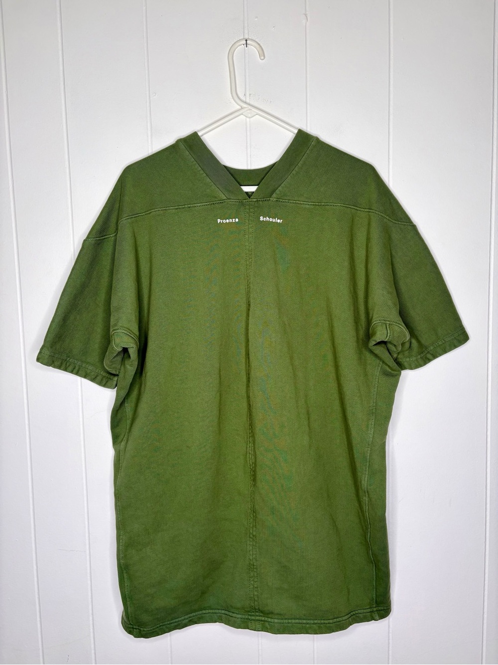 Proenza Schouler Green Boxy Sweatshirt Drop-Sleeve Tunic Oversized Size Small